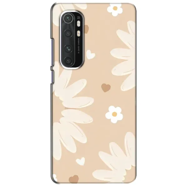 Чохол з принтом «Бежеві квіти» для Xiaomi Mi Note 10 Lite