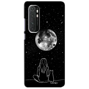 Чехол с рисунком кот на Xiaomi Mi Note 10 Lite (Девушка с котом)