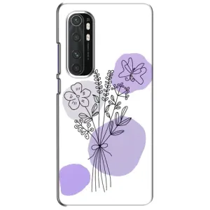 Силконовий чохол з принтом в квітах на Xiaomi Mi Note 10 Lite (Букет фіолетова абстракція)