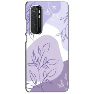Силконовий чохол з принтом в квітах на Xiaomi Mi Note 10 Lite (Фіолетове листя абстракція)