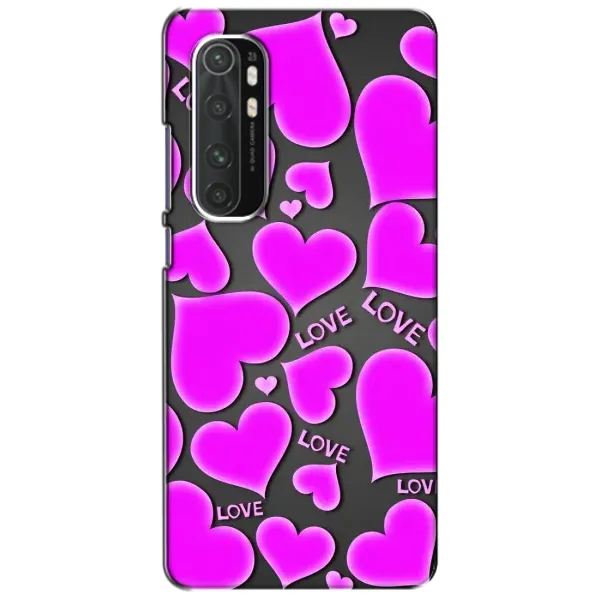 Чохол з принтом «Pink hearts» для Xiaomi Mi Note 10 Lite