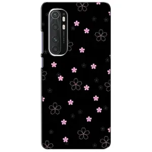 Чохол з розовим принтом для Xiaomi Mi Note 10 Lite (Рожеві квіти на чорному)