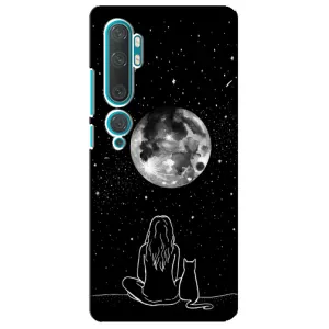 Чохол з малюнком кіт на Xiaomi Mi Note 10 (Дівчина з котом)