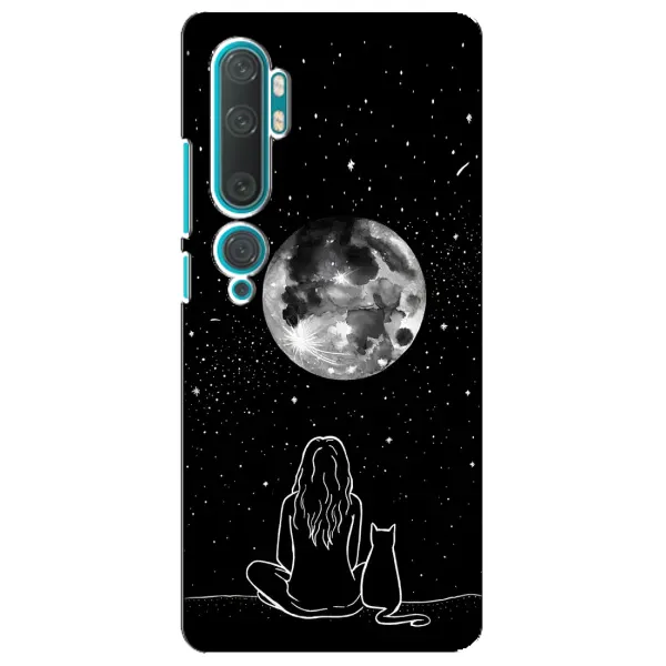Чохол з принтом «Дівчина з котом» для Xiaomi Mi Note 10 Чохол з принтом «Дівчина з котом» для Xiaomi Mi Note 10
