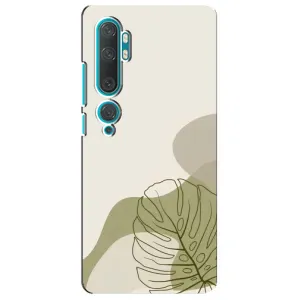 Силконовий чохол з принтом в квітах на Xiaomi Mi Note 10 (Зелена монстера дизайн)
