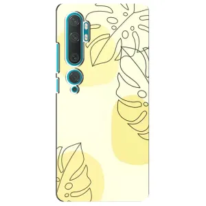 Силконовий чохол з принтом в квітах на Xiaomi Mi Note 10 (Жовта монстера арт)