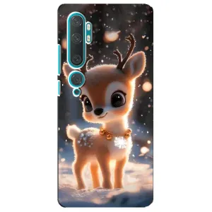 Яркий чехол для Xiaomi Mi Note 10 с Зимними Оленятами (Олененок)