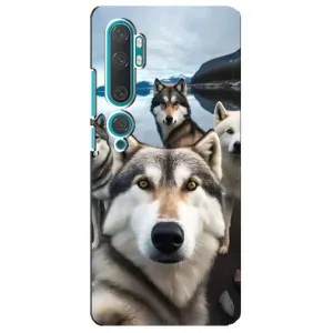 Чохол з Хаскі Xiaomi Mi Note 10 - (AlphaPrint) (Селфі Хаскі)