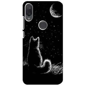 Чохол з принтом для Xiaomi Mi Play (AlphaPrint) Модні коти (Котик і місяць)