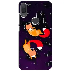 Чехлы с картинкой Лисички для Xiaomi Mi Play (VPrint) (Лисички космонавты)