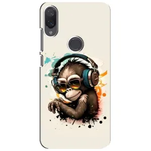 Чохол з Мавпами Xiaomi Mi Play - (AlphaPrint) (Макака в навушниках)