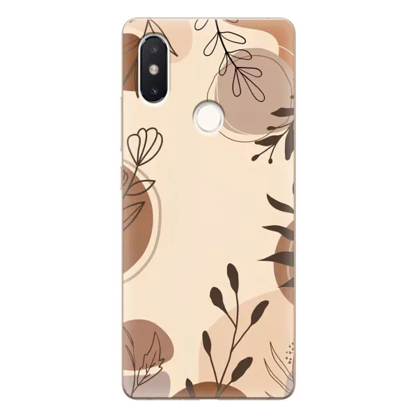 Чохол з принтом «Коричневі квіти» для Xiaomi Mi 8 SE