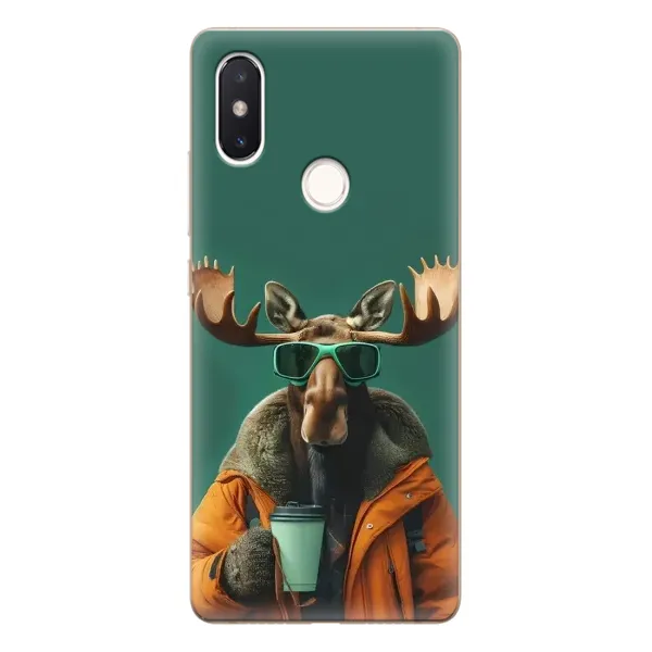 Чохол з принтом «Лось з кавою» для Xiaomi Mi 8 SE