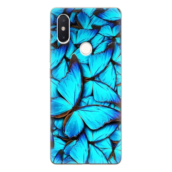 Чохол з принтом «Сині метелики» для Xiaomi Mi 8 SE