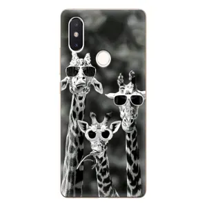 Силіконовий чохол з КАРТИНКАМИ літо для Xiaomi Mi8 Special Edition (AlphaPrint) (Жирафи в окулярах)