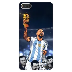 Чехлы для Xiaomi Mi8 (Leo чемпион) (AlphaPrint) (Месси с кубком)