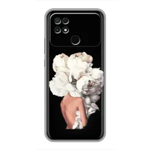 Чехлы (ART) Цветы на Xiaomi POCO C40 (VPrint) (Білі квіти)