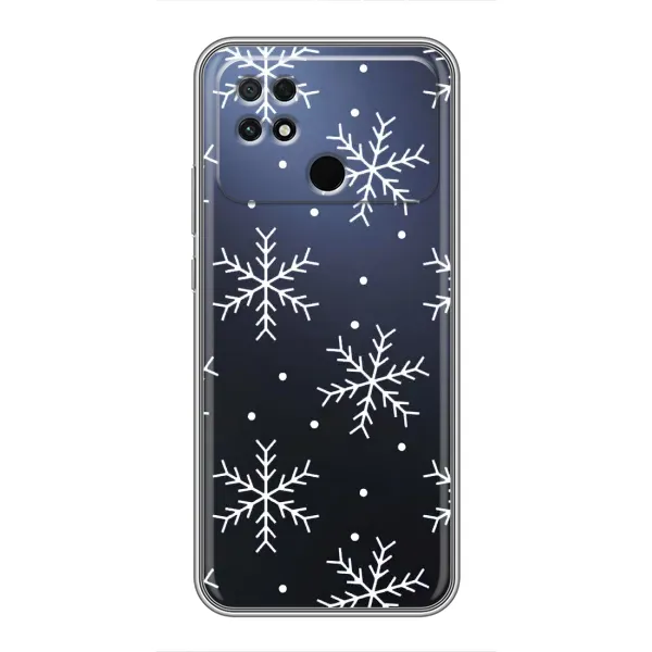 Чехол с принтом «Белые снежинки» для Xiaomi POCO C40