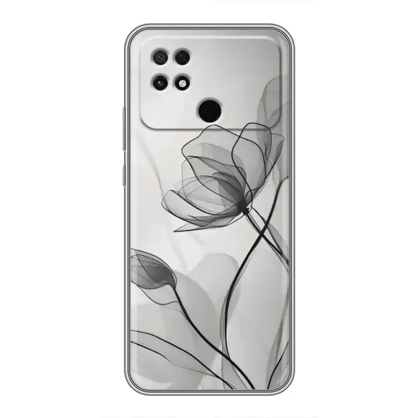 Чохол з принтом «Чорні квіти» для Xiaomi POCO C40