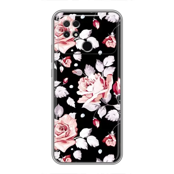 Чехол с принтом «Цветочки на черном» для Xiaomi POCO C40