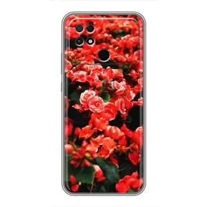 Чохли з квітами для Xiaomi POCO C40 (VPrint) (Квіти червоні)