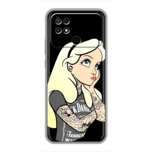 Чехол с печатью для Xiaomi POCO C40 - (Мода) (AlphaPrint) (Девочка в тату)