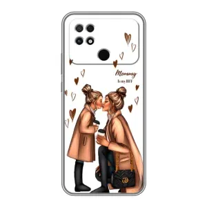 Чехол с печатью для Xiaomi POCO C40 - (Мама с ребенком) (AlphaPrint) (Дочка и мама)