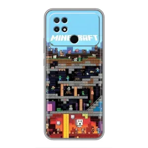 Чехол Майнкрафт на Xiaomi POCO C40 (AlphaPrint) Minecraft (фон Minecraft)