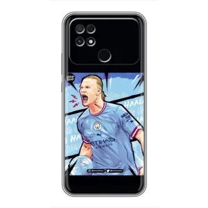 Чехлы с футболистом Ерлинг Холанд для Xiaomi POCO C40 (AlphaPrint) (гол Эрлинг Холланд)