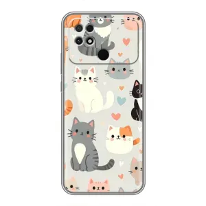 Чехол с рисунком кот на Xiaomi POCO C40 (Коллаж котов)