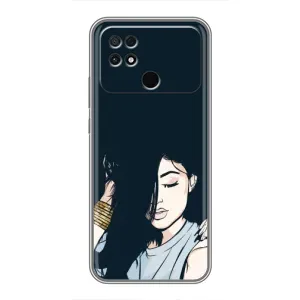 Чехол с печатью для Xiaomi POCO C40 - (Мода) (AlphaPrint) (Красивая девочка)