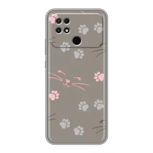 Чехол с рисунком кот на Xiaomi POCO C40 (Лапы и усы)