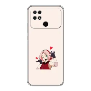 Чехлы Персонажи Аниме Наруто для Xiaomi POCO C40 (AlphaPrint) (Лайк Сакура)