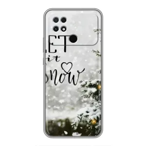 Новогодние, Праздничные Чехлы для Xiaomi POCO C40 - 2024 год (Let it snow)