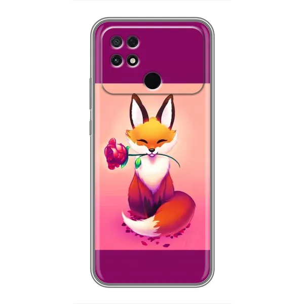 Чехол с принтом «Лисичка с розочкой» для Xiaomi POCO C40