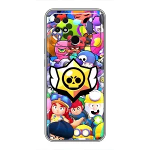 Чехол для Xiaomi POCO C40 Бравл Старс (VPrint) (Лого Brawl Stars)