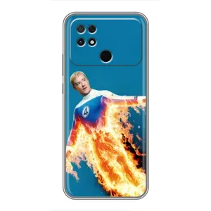Чохол з принтом Фантастична четвірка для Xiaomi POCO C40 (Людина-факел у вогні)