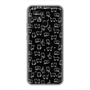 Чехол с принтом для Xiaomi POCO C40 (AlphaPrint) Модные коты (Меленькие котики)
