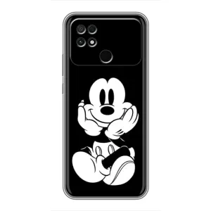 Эксклюзивный чехол для Xiaomi POCO C40 (AlphaPrint - Мультяшные) (Микки на черном)