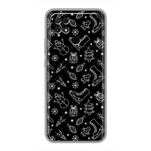 Новогодние, Праздничные Чехлы для Xiaomi POCO C40 - 2024 год (Новогодний фон)