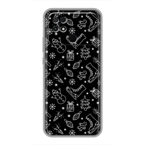 Чохол з принтом «Новорічний фон» для Xiaomi POCO C40 Чохол з принтом «Новорічний фон» для Xiaomi POCO C40