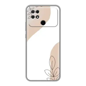 Силконовий чохол з принтом в квітах на Xiaomi POCO C40 (Нюдова гілочка абстракція)