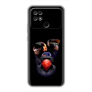 Чехол с Обезьянами Xiaomi POCO C40 - (AlphaPrint) (Три обезьяны)