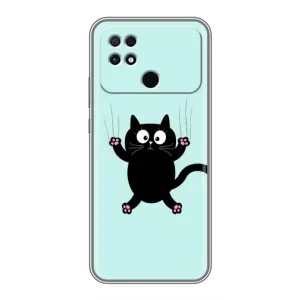 Чехол с принтом для Xiaomi POCO C40 (AlphaPrint) Модные коты (Падающий кот)