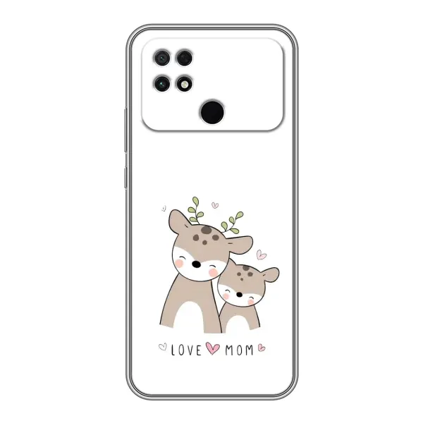Чохол з принтом «Оленята мама і малюк» для Xiaomi POCO C40