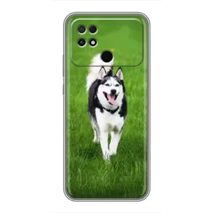 Чехол с Хаски для Xiaomi Poco C40 - (AlphaPrint) (Радостный Хаски)