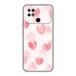Чохол з розовим принтом для Xiaomi POCO C40 (Рожеві сердечки)