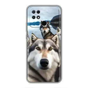Чехол с Хаски для Xiaomi Poco C40 - (AlphaPrint) (Селфи ХАски)