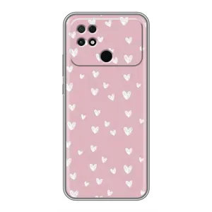 Чохол з розовим принтом для Xiaomi POCO C40 (Сердечки на рожевому)