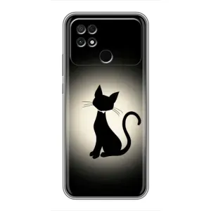 Чехол с принтом для Xiaomi POCO C40 (AlphaPrint) Модные коты (Силуэт котика)